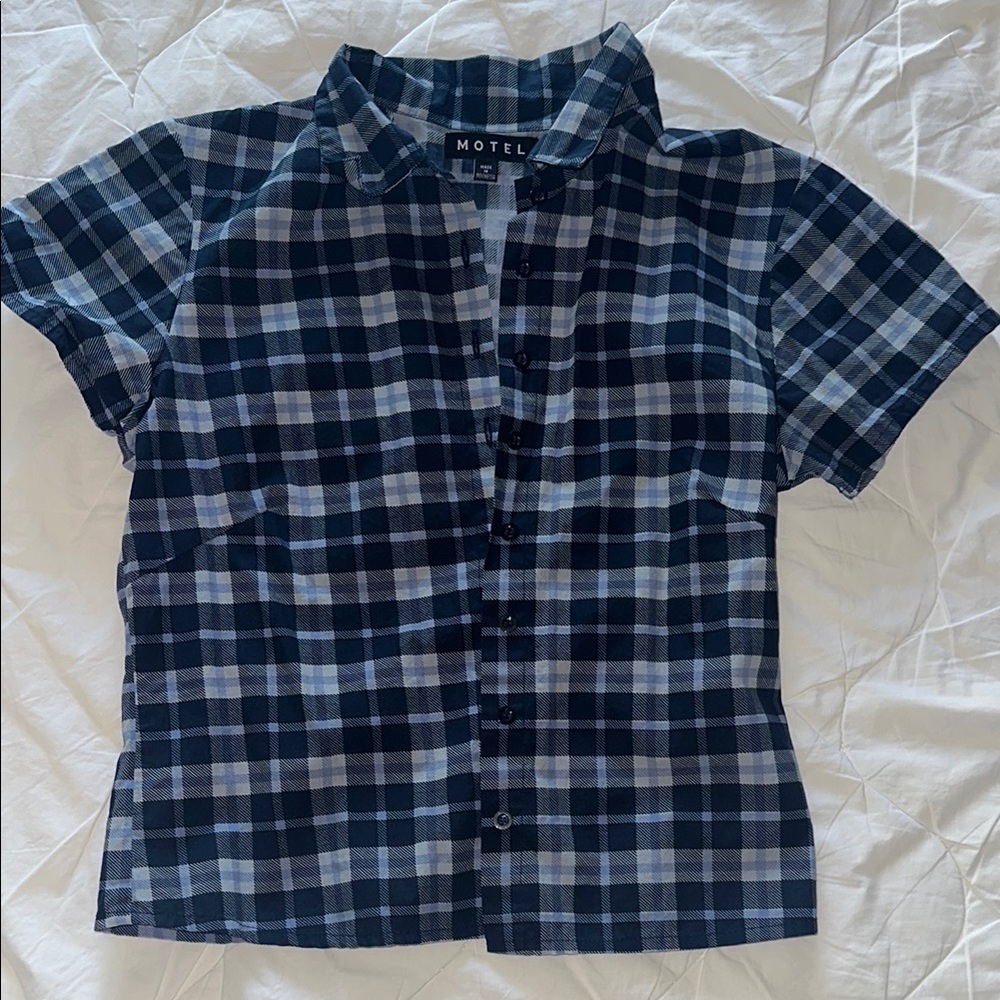 Motel Rocks' Navy Plaid Button-Up Shirt